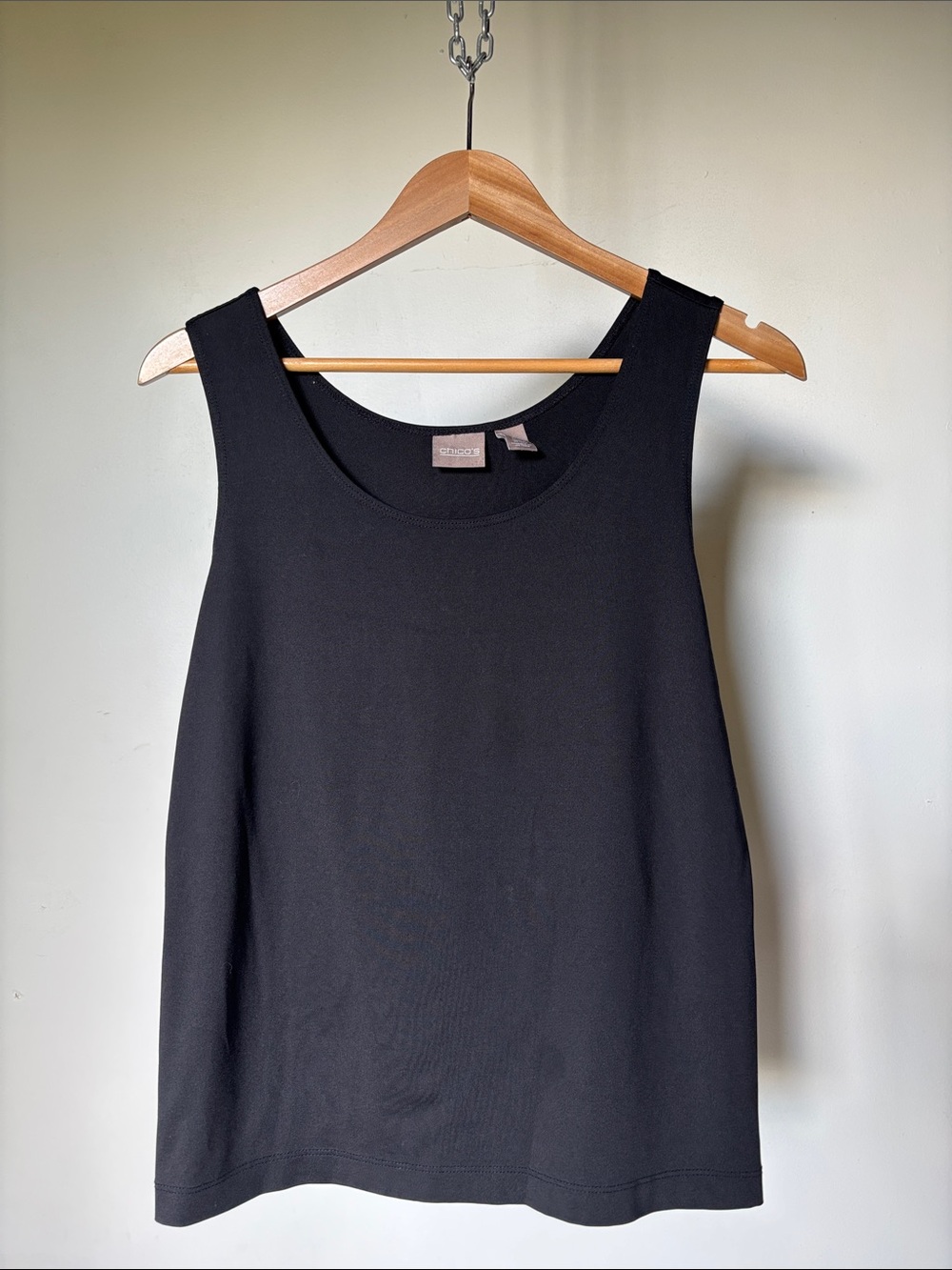 Chico's Black Sleeveless Scoop Neck Tank Size 1